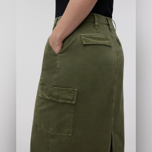 NWT Madewell Garment-Dyed Cargo Midi Skirt - 25 - Olive Green - Picture 2 of 9